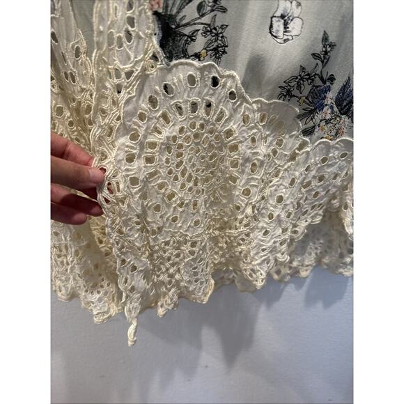 Cleobella Women’s Size Small Floral Print Boho Wrap Kimono Embroidered Festival - Picture 7 of 11